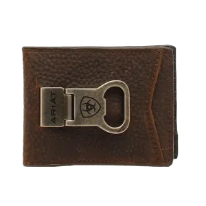 Ariat Men's Rowdy Brown Bifold Money Clip Wallet