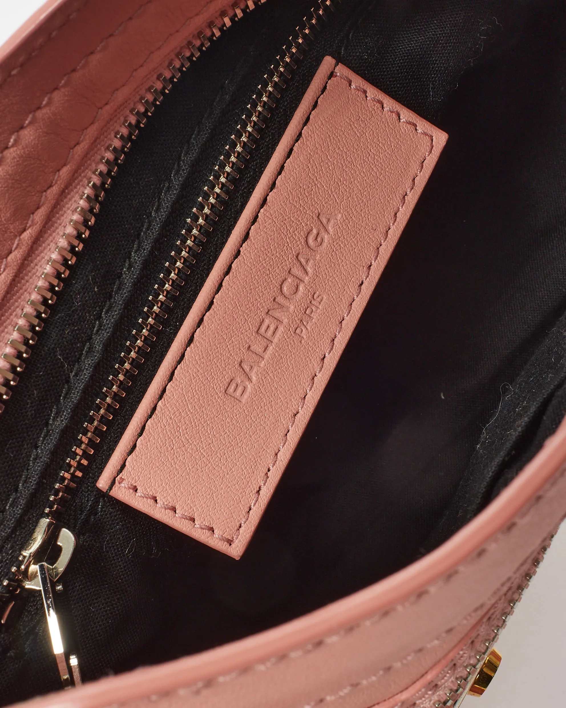 Balenciaga Pink Leather Dual Tone Hardware Mini City Bag