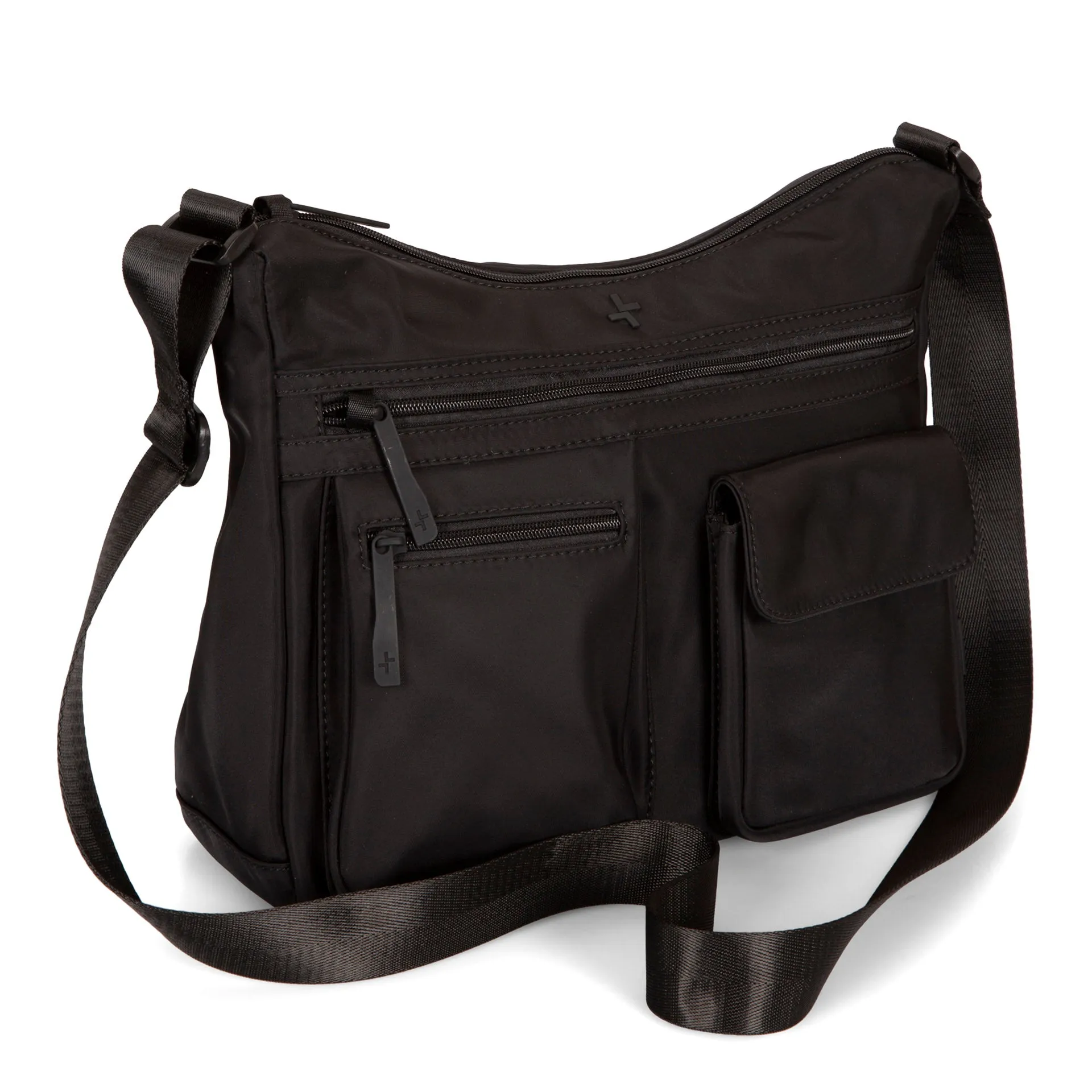 Basic Nylon RFID Multi-Pocket Crossbody Bag