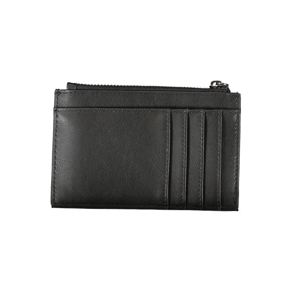 Calvin Klein Sleek Black Zip Wallet with Contrast Detailing