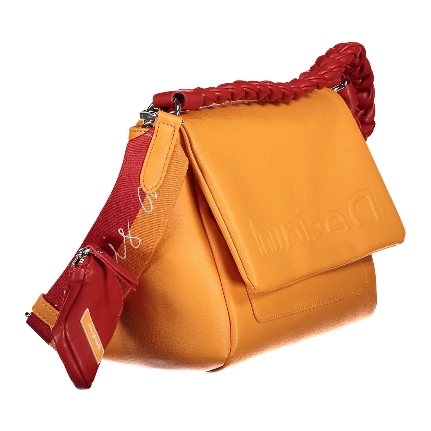 Desigual Chic Orange Shoulder Bag with Contrasting Details