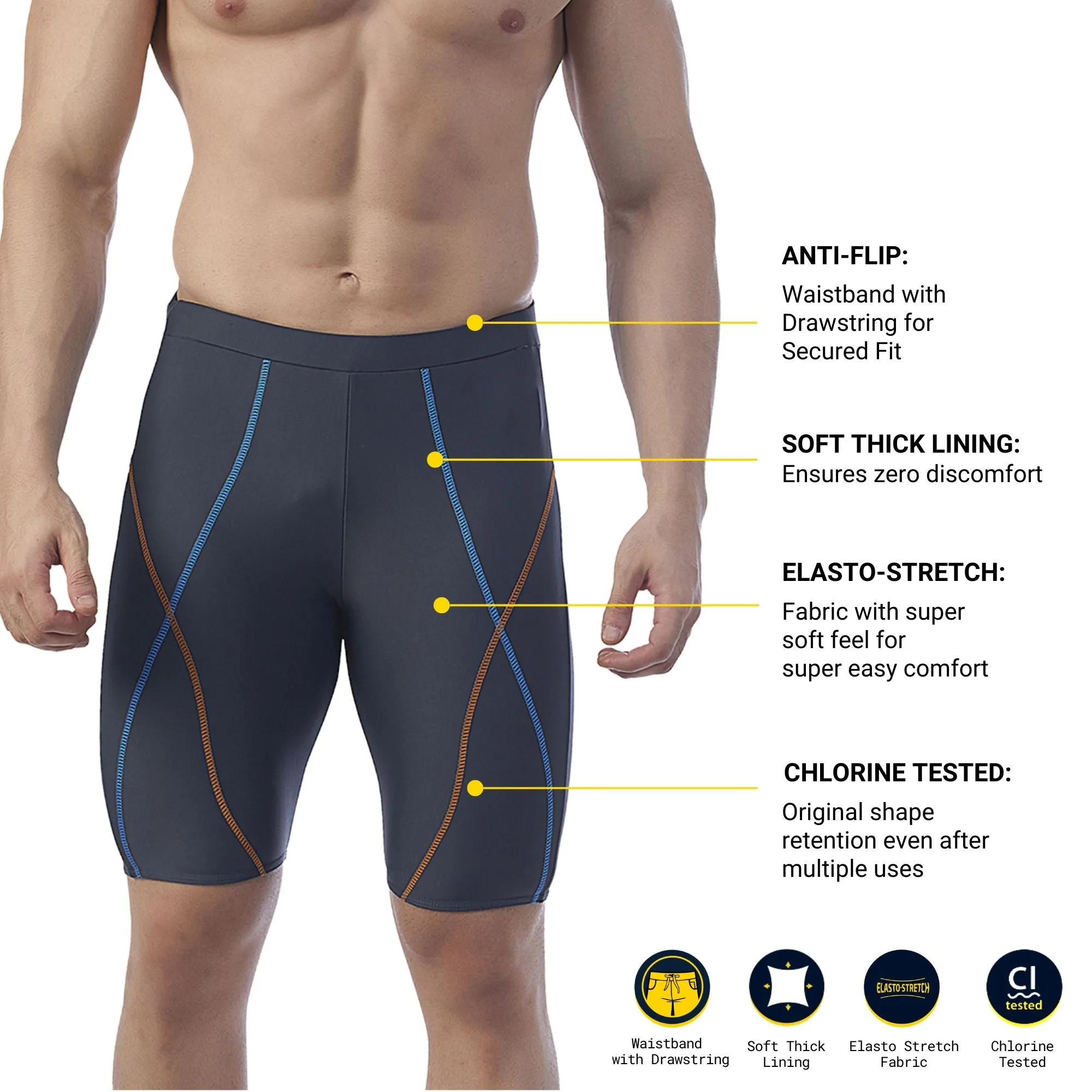 Elevate Men's JAMMER  (Sun Protected and Chlorine Tested)