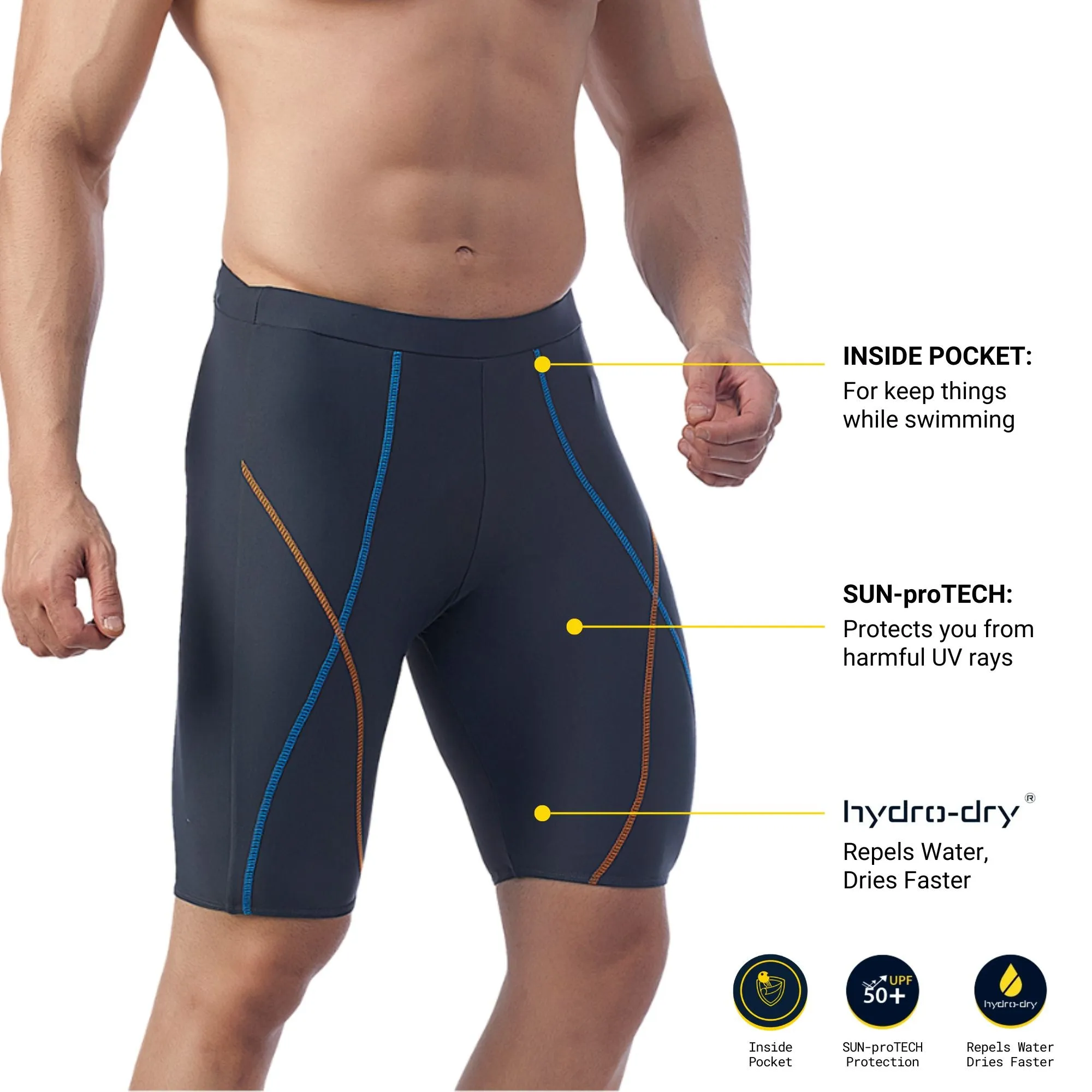 Elevate Men's JAMMER  (Sun Protected and Chlorine Tested)