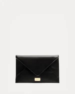 Evie Envelope Clutch Nappa Black