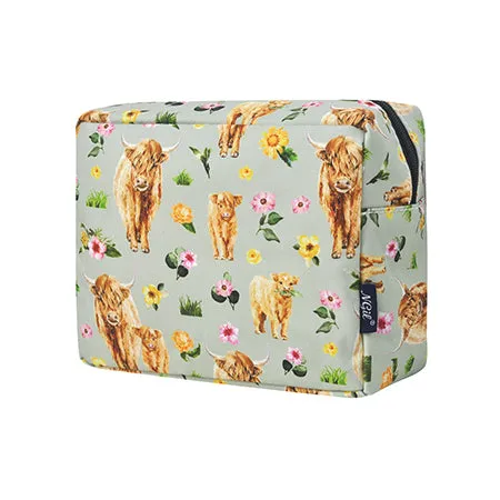 Floral Cow NGIL Large Cosmetic Travel Pouch