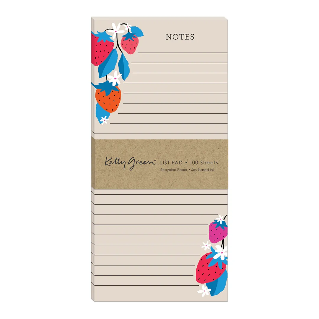 Fruit Market Strawberries Magnetic List Pad