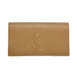 Saint Laurent YSL Belle de Jour Beige Leather Large Clutch Bag