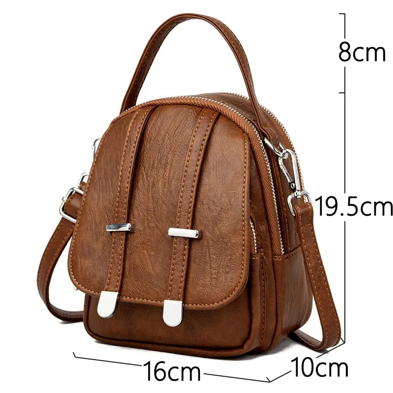 Trendy Casual Tote Leather Crossbody Handbag