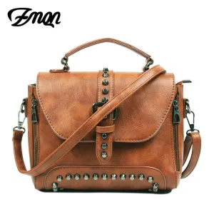 ZMQN Women Messenger Bags 2017 Vintage Bag Ladies Famous Brand Crossbody Bag For Women Rivet Small Handbags High Quality A522